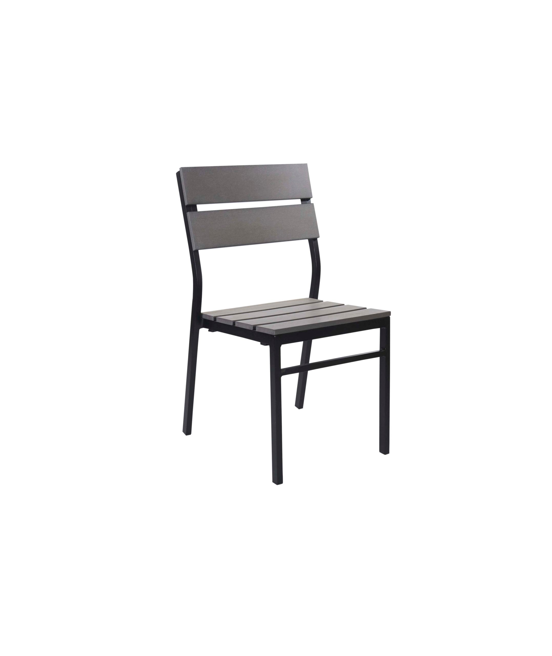 BFM Seating Seaside Aluminum Outdoor / Indoor Synthetic Teak Stackable Chair