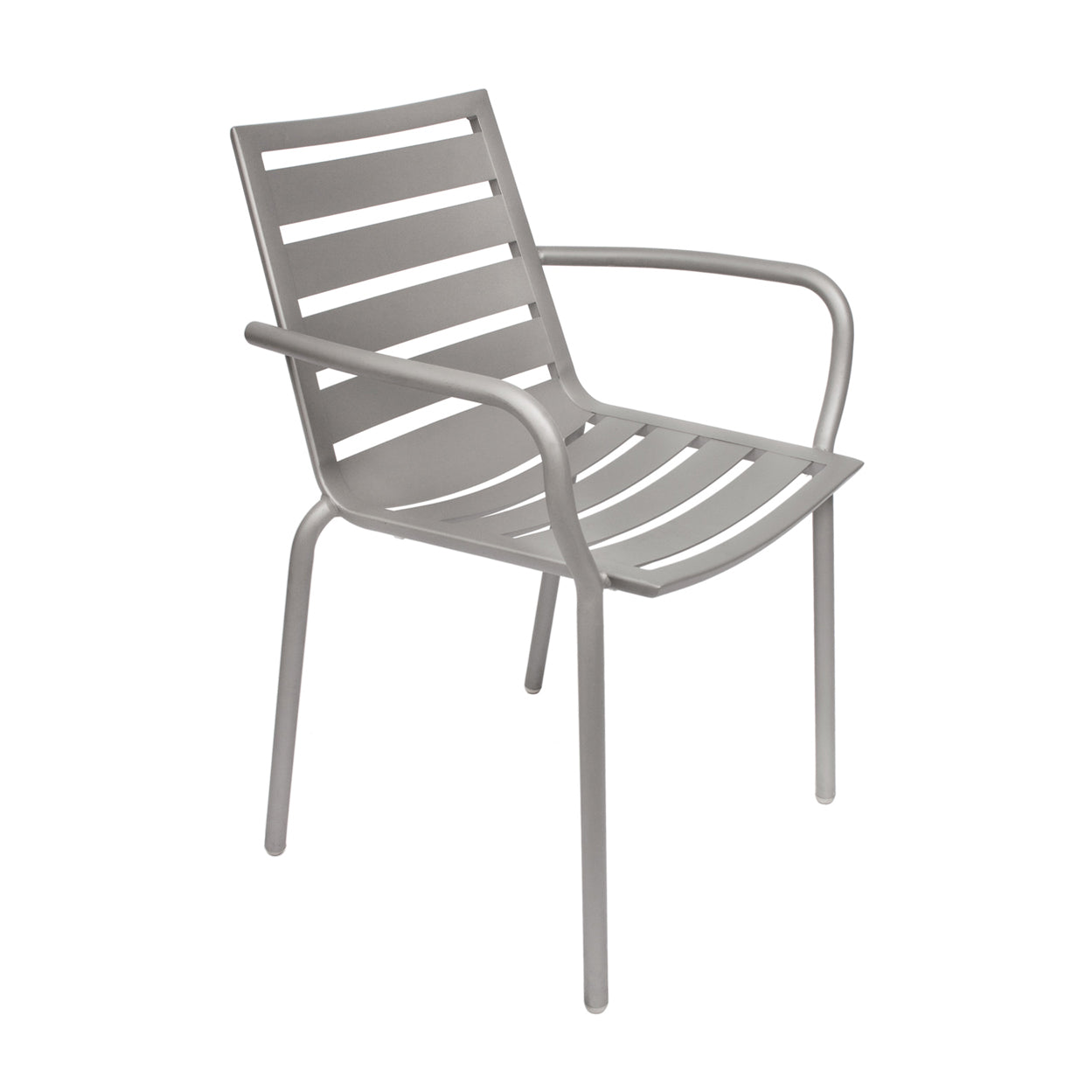 BFM Seating South Beach Silver Outdoor / Indoor Stackable Aluminum Chair