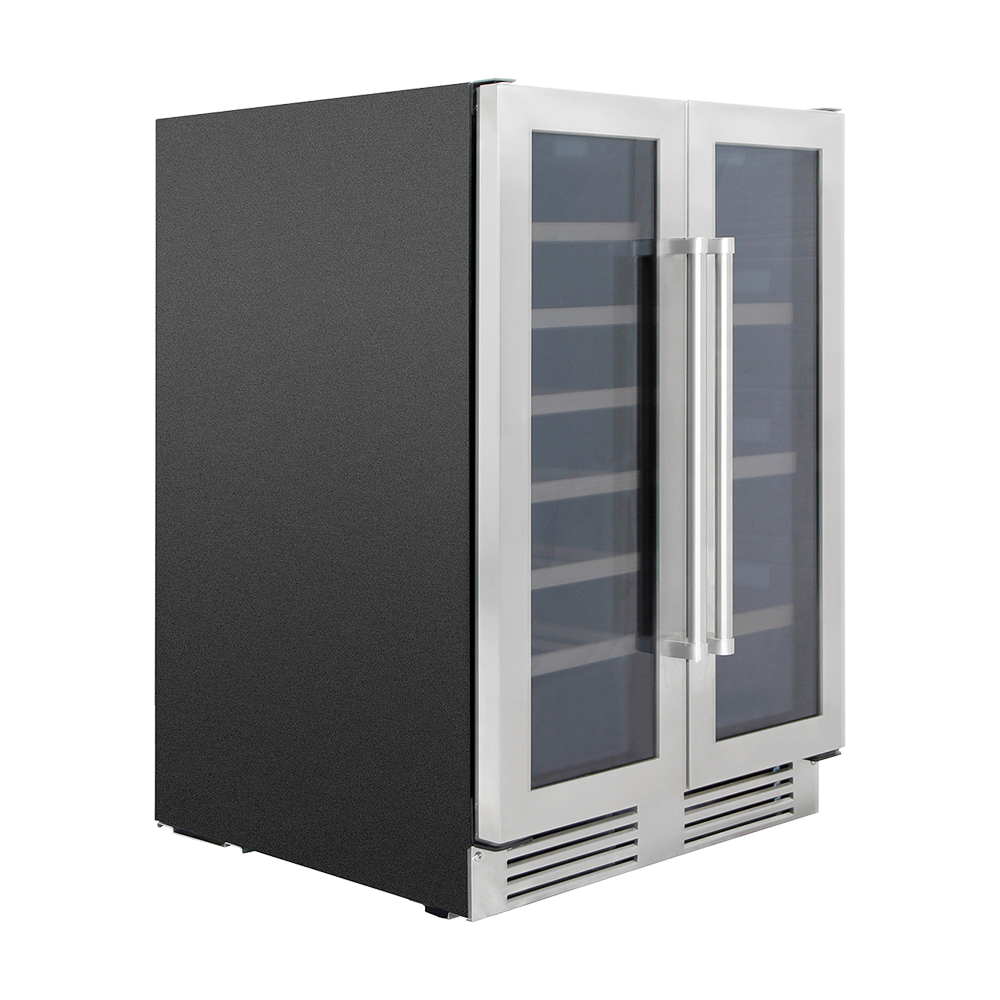 THOR TBC2401DI | 24" Wide French Door Dual Zone 95 Can/21 Bottle Beverage & Wine Fridge