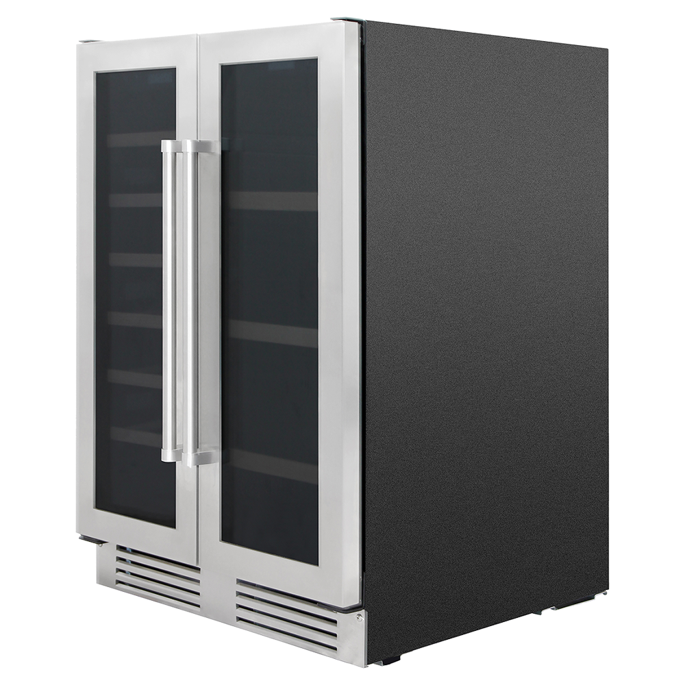 THOR TBC2401DI | 24" Wide French Door Dual Zone 95 Can/21 Bottle Beverage & Wine Fridge