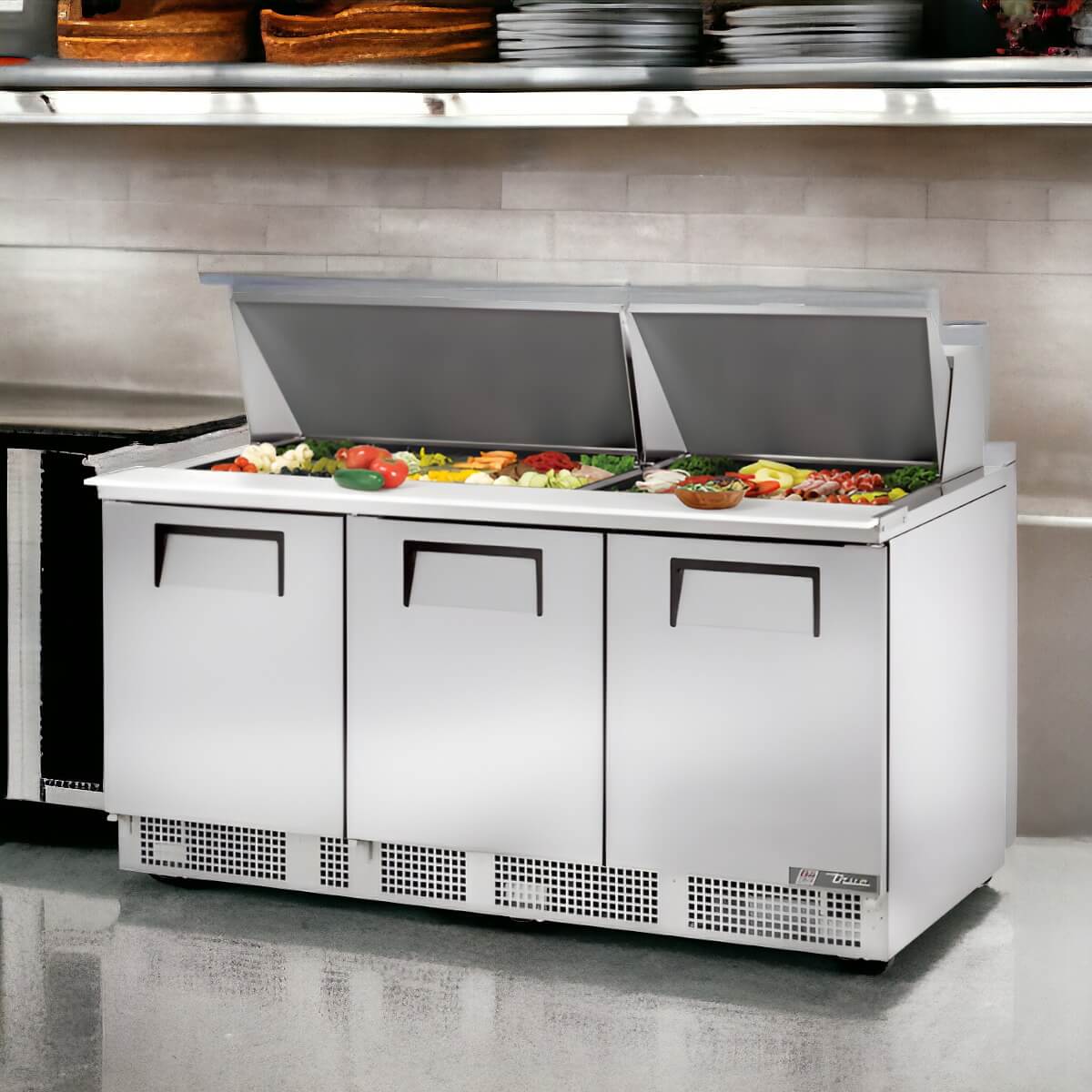 True TFP-72-30M | 72" Wide 3 Door Sandwich/Pizza Prep Table