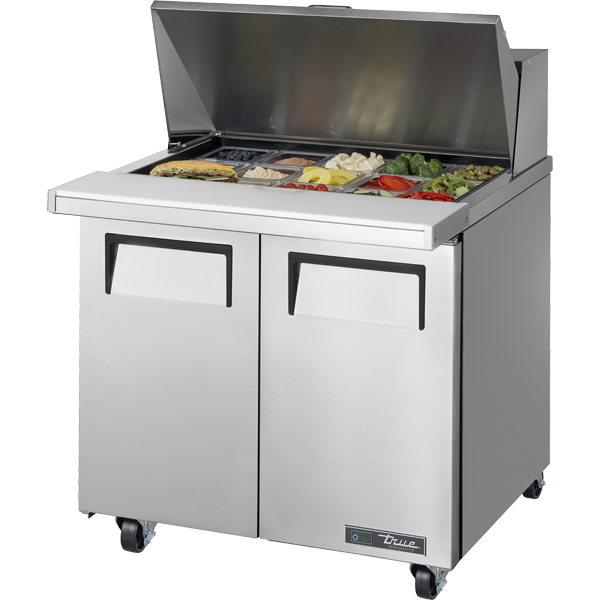 True TSSU-36-15M-B-HC | 35" Wide 2 Door Mega Sandwich Prep Table