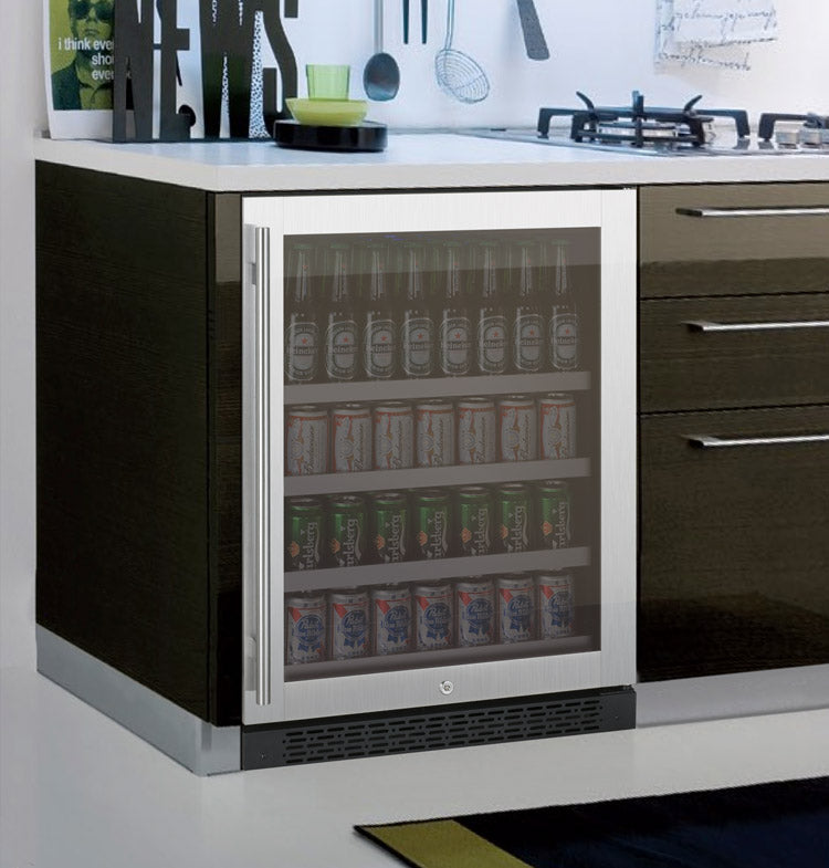 Allavino | 24" Wide FlexCount II Tru-Vino Stainless Steel 154 Can/42 Bottle Beverage Center