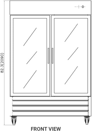 Valpro VP2FG-HC | 54" Wide 2 Glass Door Bottom Mount Reach-In Freezer