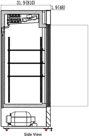 Valpro VP2R-48HC | 54" Wide 2 Swing Door White Merchandiser Refrigerator