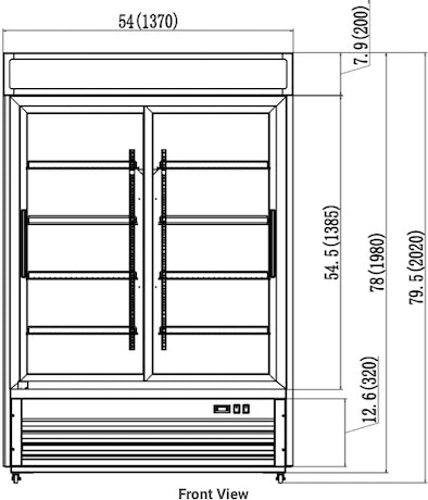 Valpro VP2R-48LHC | 54" Wide 2 Sliding Door White Merchandiser Refrigerator