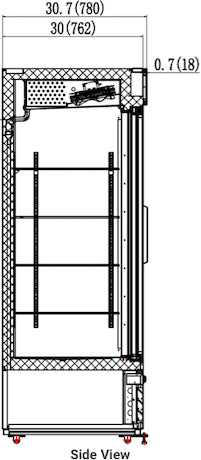 Valpro VP2R-48LHC | 54" Wide 2 Sliding Door White Merchandiser Refrigerator