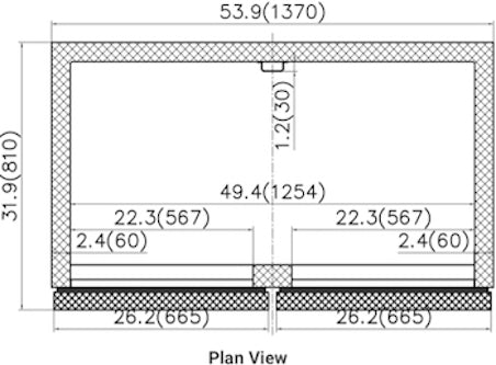 Valpro VP2RG-HC | 54" Wide 2 Glass Door Bottom Mount Reach-In Refrigerator