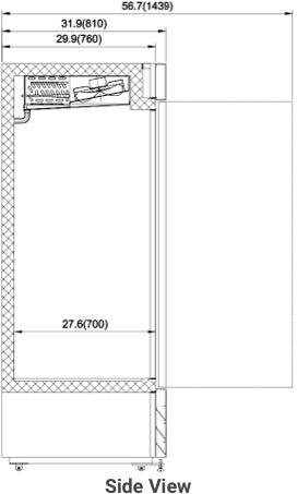 Valpro VP3F-72FDVHC | 81" Wide 3 Swing Door White Merchandiser Freezer