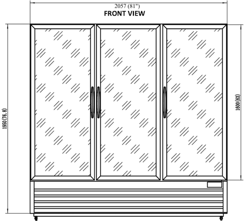 Valpro VP3F-72MDV | 81" Wide 3 Swing Door White Merchandiser Freezer