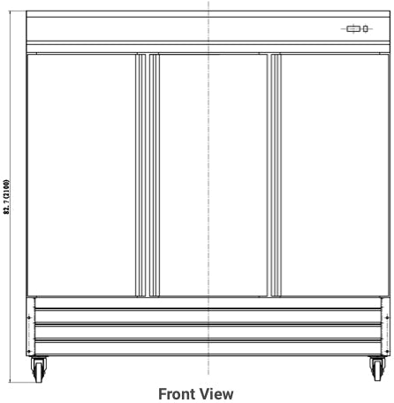 Valpro VP3FDV-HC | 81" Wide 3 Door Bottom Mount Reach-In Freezer