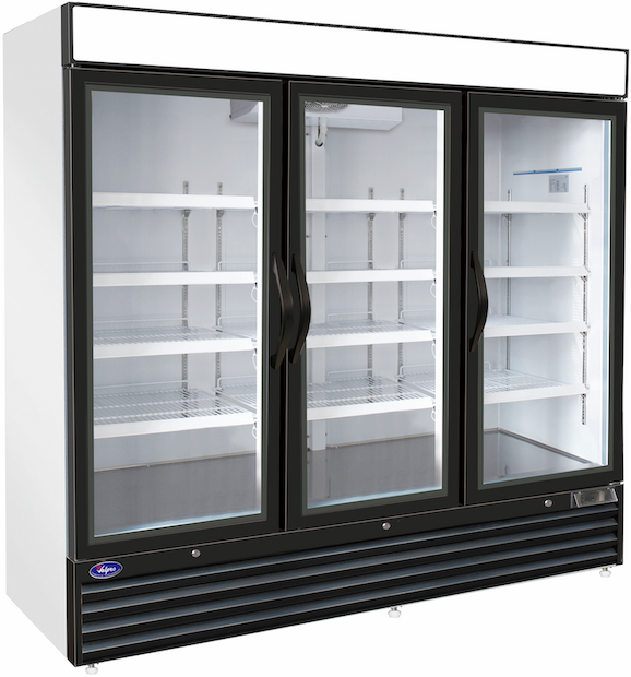 Valpro VP3R-72HC | 81" Wide 3 Swing Door White Merchandiser Refrigerator