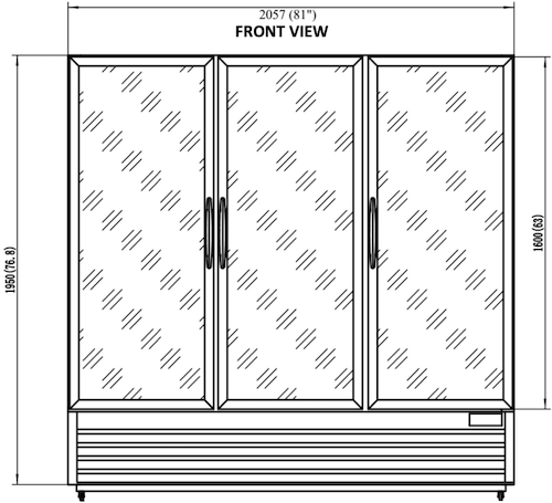 Valpro VP3R-72M | 81" Wide 3 Swing Door White Merchandiser Refrigerator