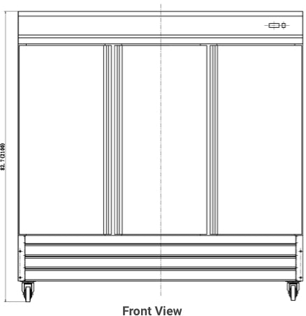 Valpro VP3R-HC | 81" Wide 3 Door Bottom Mount Reach-In Refrigerator