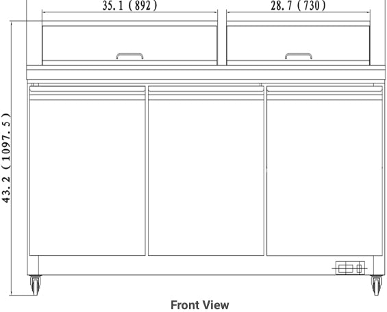 Valpro VP72SM-HC | 72" Wide 3 Door Mega Top Sandwich Prep Table