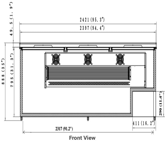 Valpro VPB95 | 95" Wide Slide Top Bottle Cooler