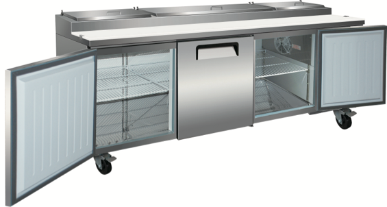 Valpro VPP94-HC | 94" Wide 3 Door Pizza Prep Table