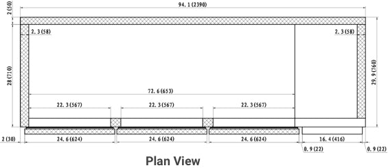 Valpro VPP94-HC | 94" Wide 3 Door Pizza Prep Table