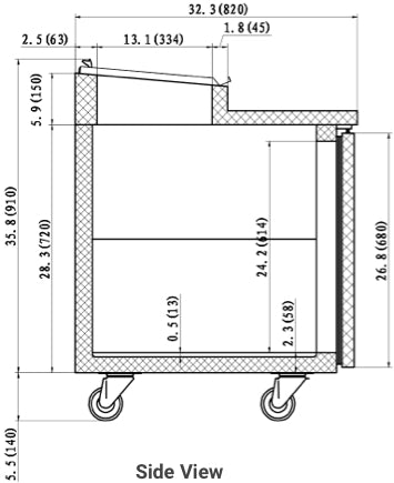 Valpro VPP94-HC | 94" Wide 3 Door Pizza Prep Table