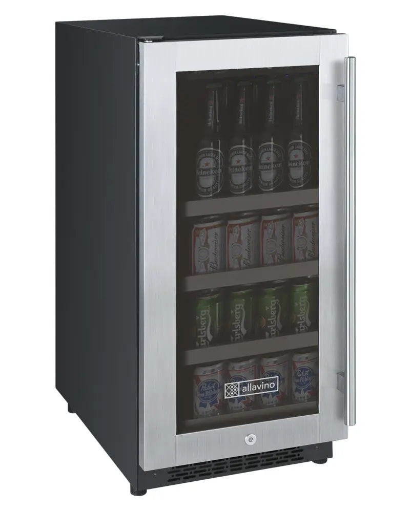 Allavino | 15" Wide Single Zone FlexCount II Tru-Vino 64 Can/28 Bottle Beverage Fridge