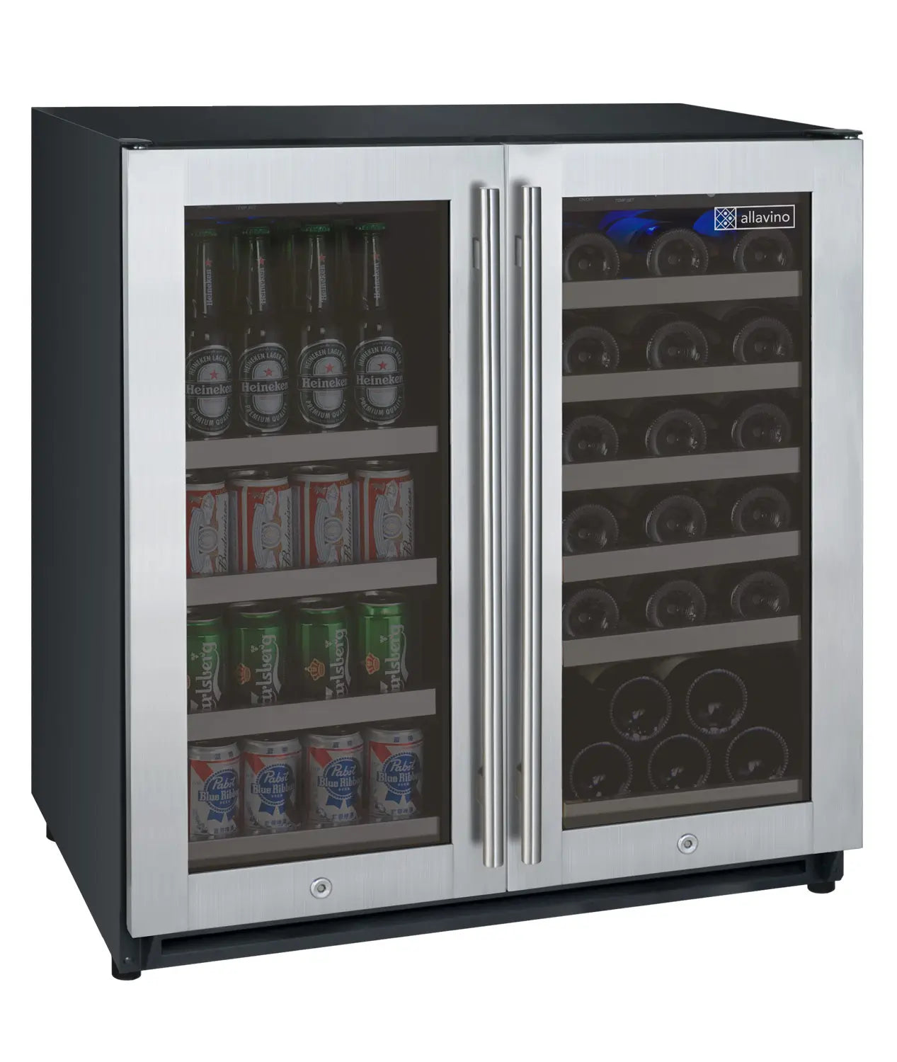 Allavino VSWB30-2SF20 | 30" Wide Three Zone FlexCount ll Tru-Vino 88 Can/30 Bottle Beverage Fridge