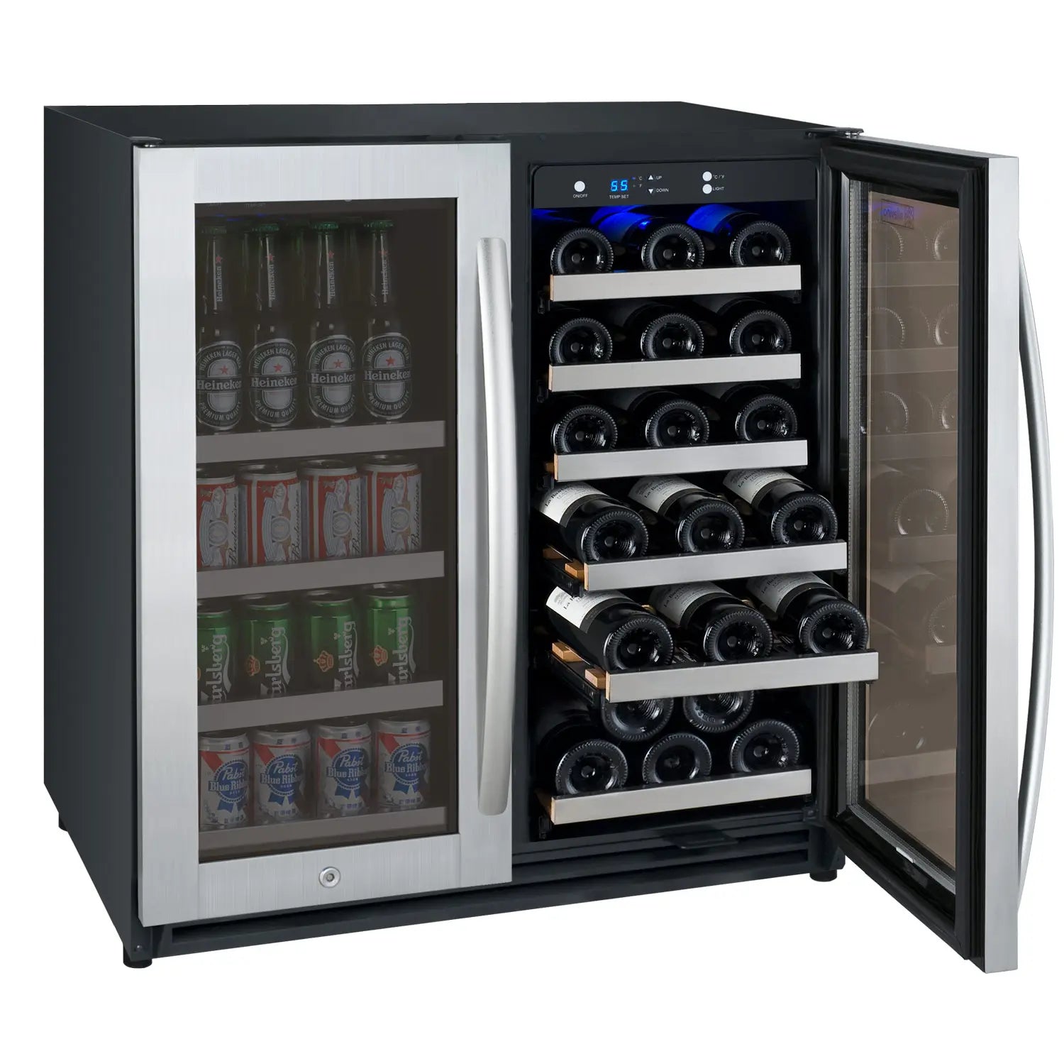 Allavino VSWB30-2SF20 | 30" Wide Three Zone FlexCount ll Tru-Vino 88 Can/30 Bottle Beverage Fridge