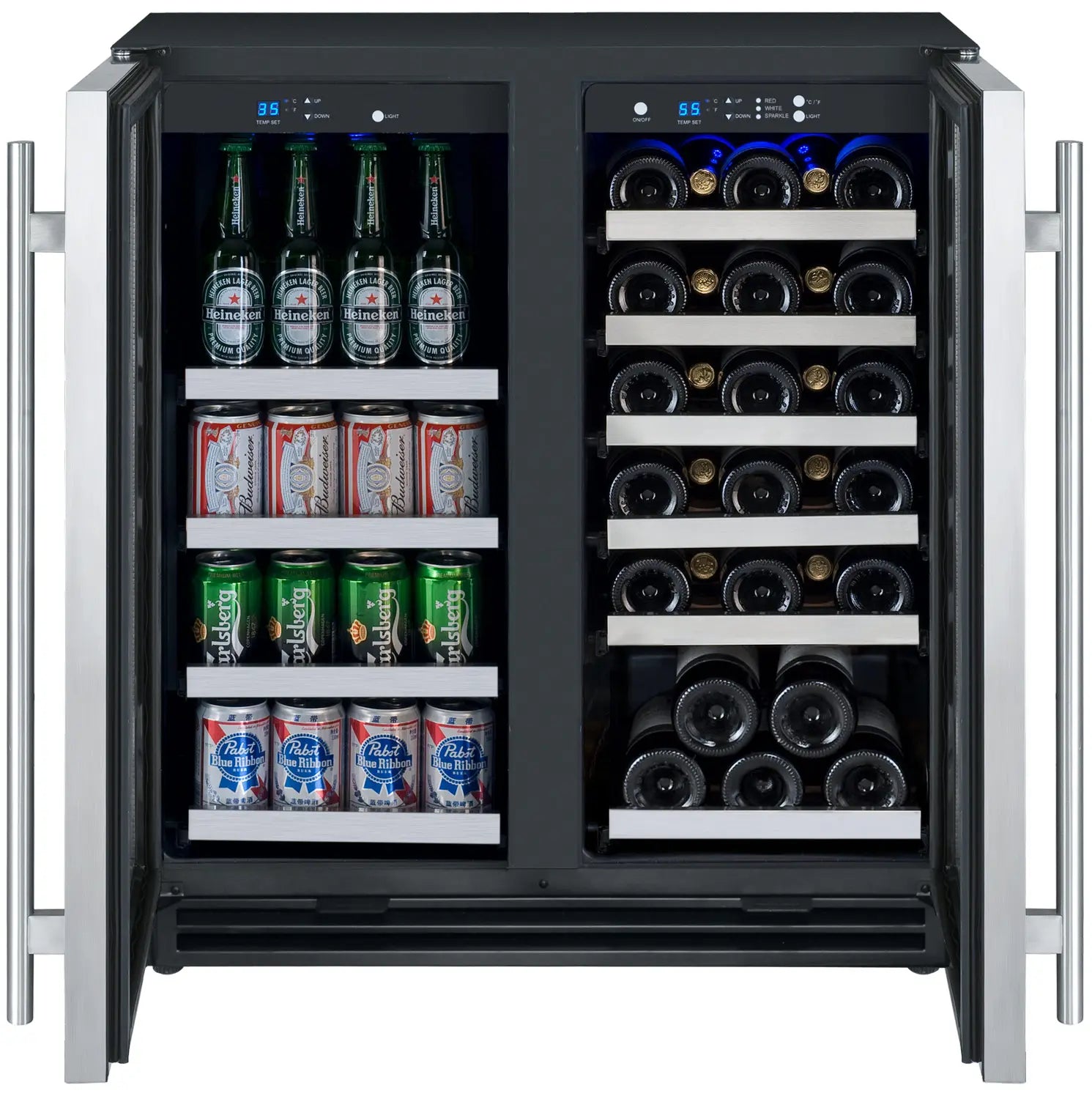 Allavino VSWB30-2SF20 | 30" Wide Three Zone FlexCount ll Tru-Vino 88 Can/30 Bottle Beverage Fridge