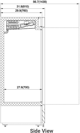 Valpro VP3R-72HC | 81" Wide 3 Swing Door White Merchandiser Refrigerator