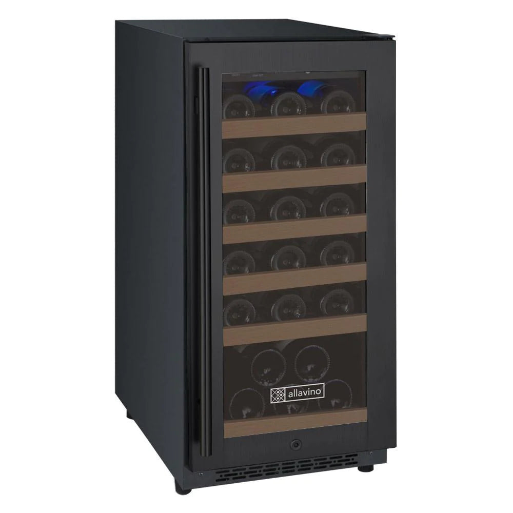 Allavino VSWR30-1BR20 | 15" Wide Single Zone Black FlexCount II Tru-Vino 30 Bottle Wine Fridge