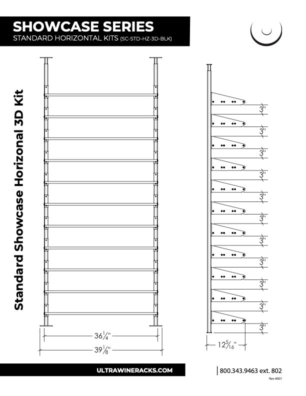 Ultra - Standard Horizontal Kits | Black | 66-99 Bottles