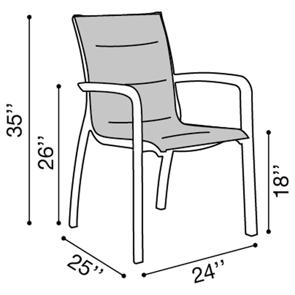 Grosfillex Sunset Comfort Stacking Armchair