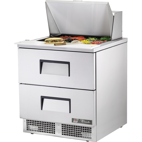 True | 32.13" Wide 2 Drawer Sandwich/Pizza Prep Table