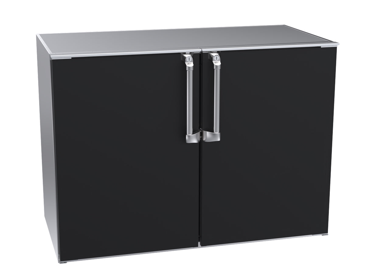 Krowne | 48" Wide 2 Door Remote Black Reach-In Back Bar