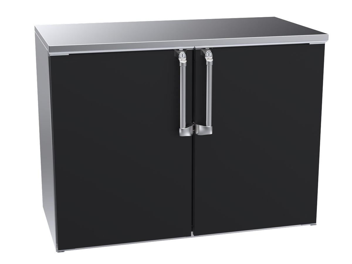 Krowne | 48" Wide 2 Door Remote Black Reach-In Back Bar