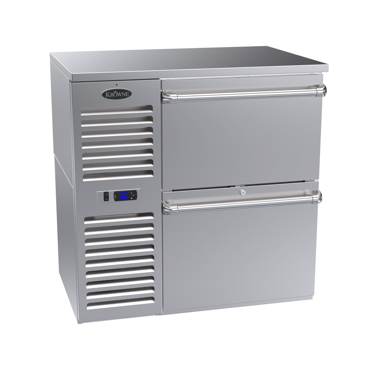 Krowne | 36" Wide 2 Drawer Self Contained Stainless Steel Reach-In Back Bar