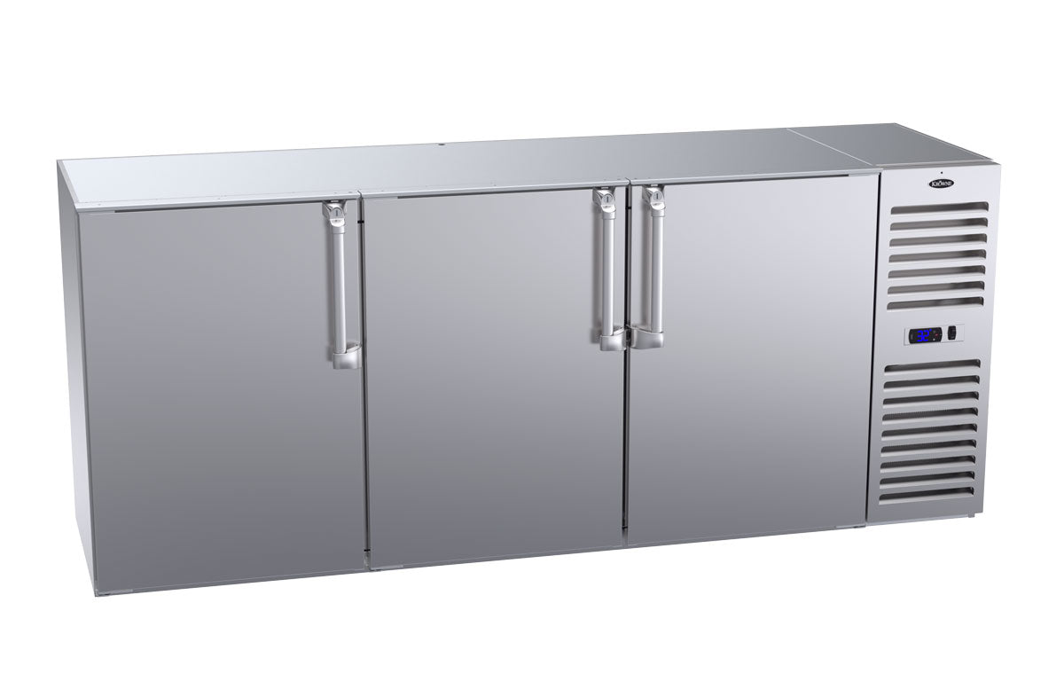Krowne | 84" Wide 3 Door Self Contained Stainless Steel Reach-In Back Bar
