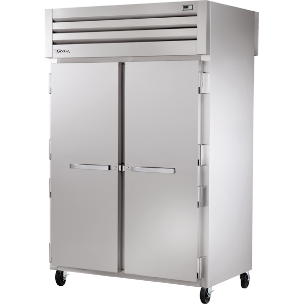 True STG2RPT-2S-2S-HC | 53" Wide 4 Solid Door Top Mount Pass-Thru Refrigerator