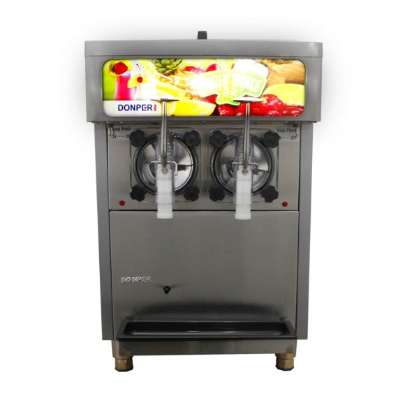 Donper XF248 | 19" Wide Dual 1.6 Gal Freezing Cylinder Frozen Drink Dispenser