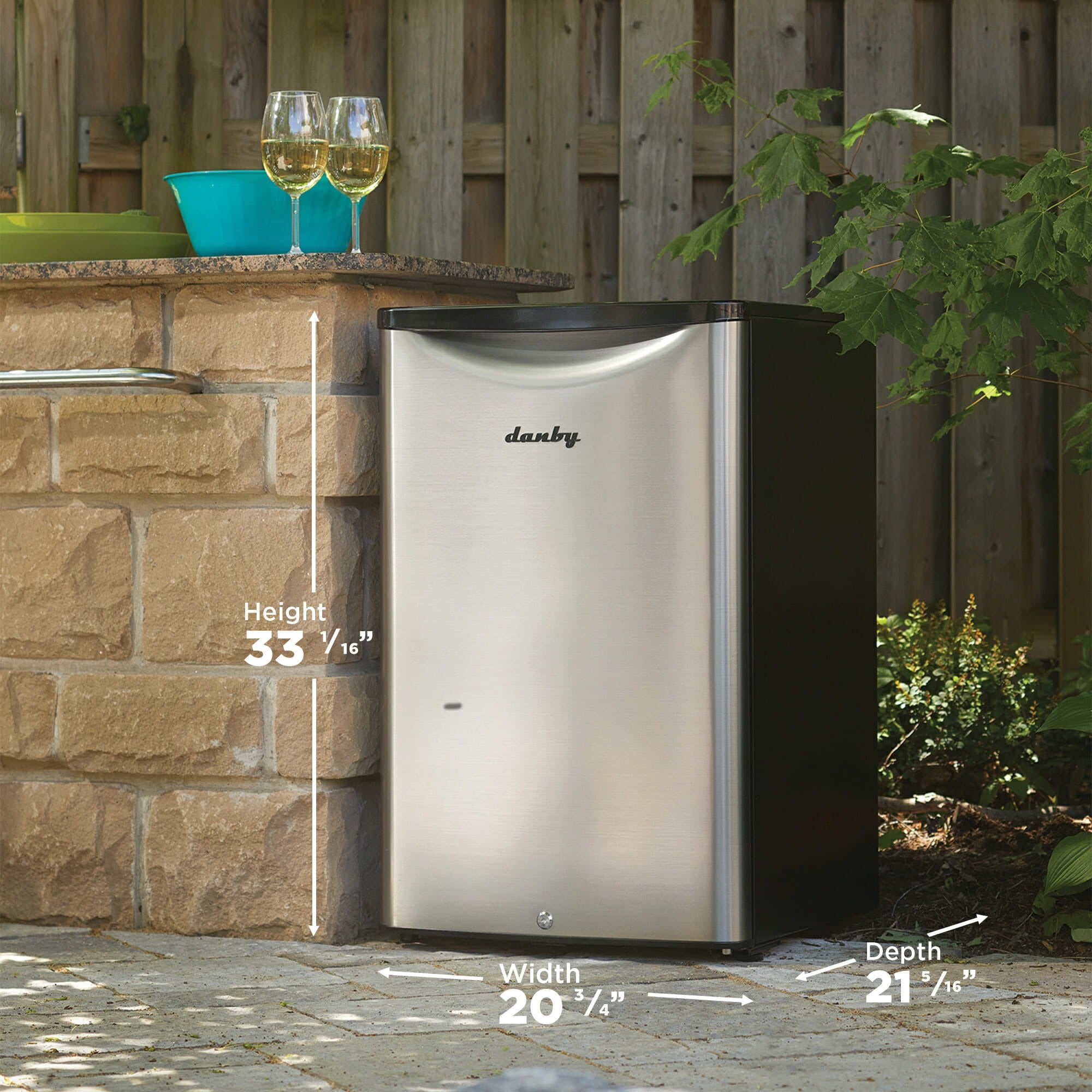 Danby DAR044A6BSLDBO | 20.75" Wide Outdoor Stainless Steel Refrigerator