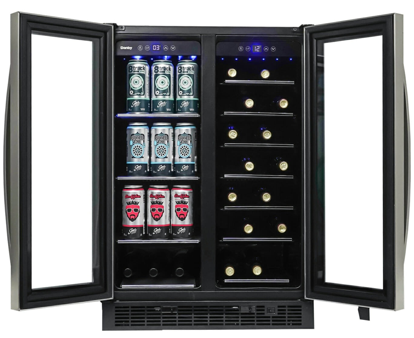 Danby DBC052A1BSS | 23.8" Wide Dual Zone 60 Can/27 Bottle Beverage & Wine Fridge