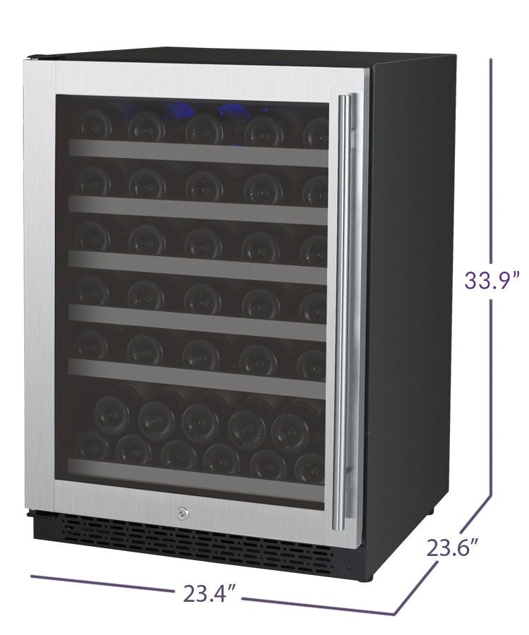 Allavino | 24" Wide Stainless Steel FlexCount ll Tru-Vino 56 Bottle Wine Fridge