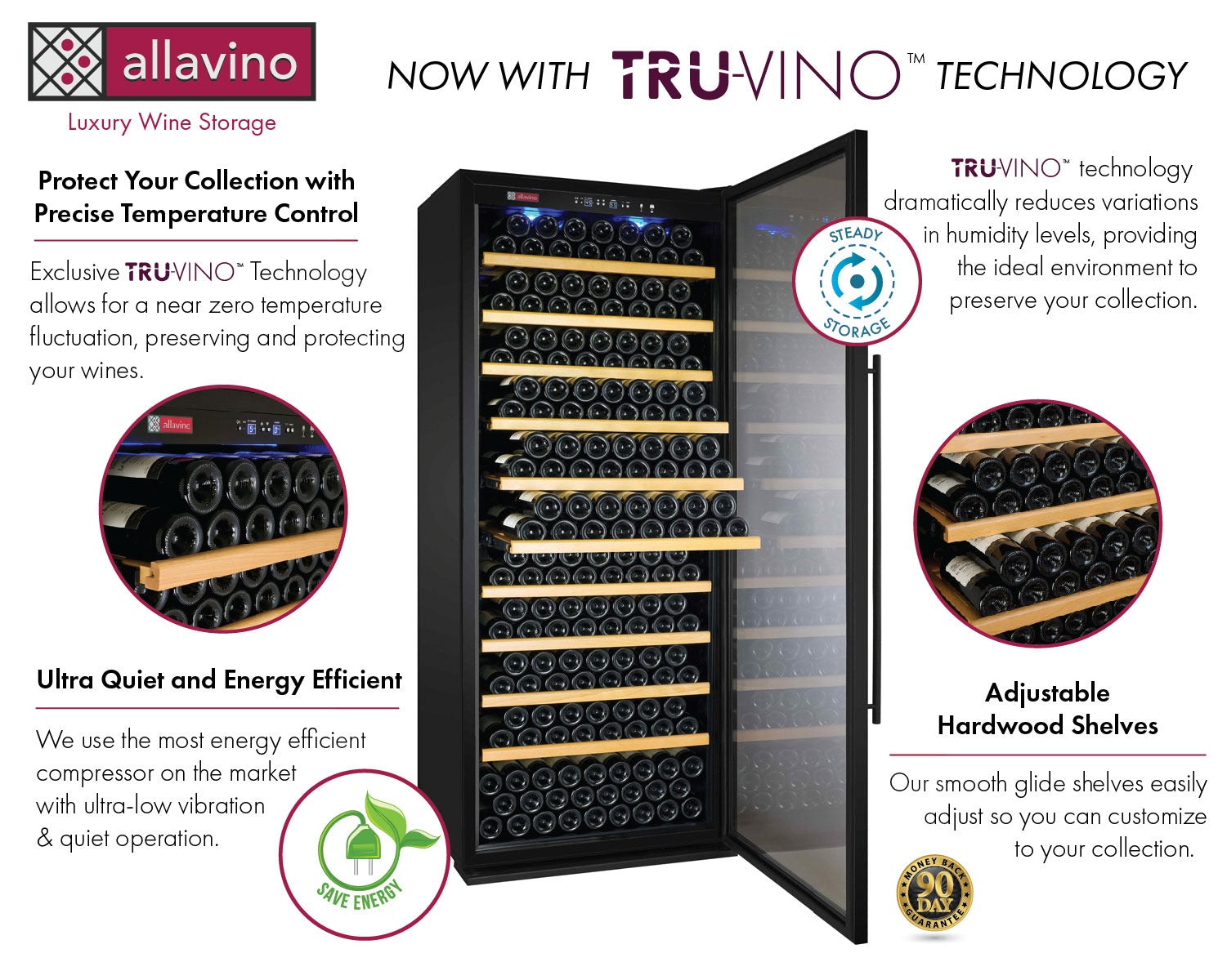 Allavino | 63" Wide Dual Zone Vite ll Tru-Vino 554 Bottle Wine Fridge