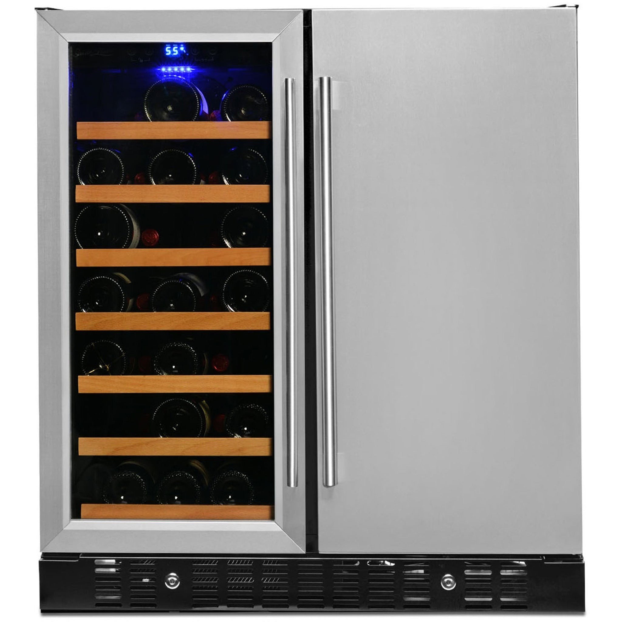 Smith&Hanks RE100050 | 31" Wide Dual Zone 90 Can/32 Bottle Beverage & Wine Fridge