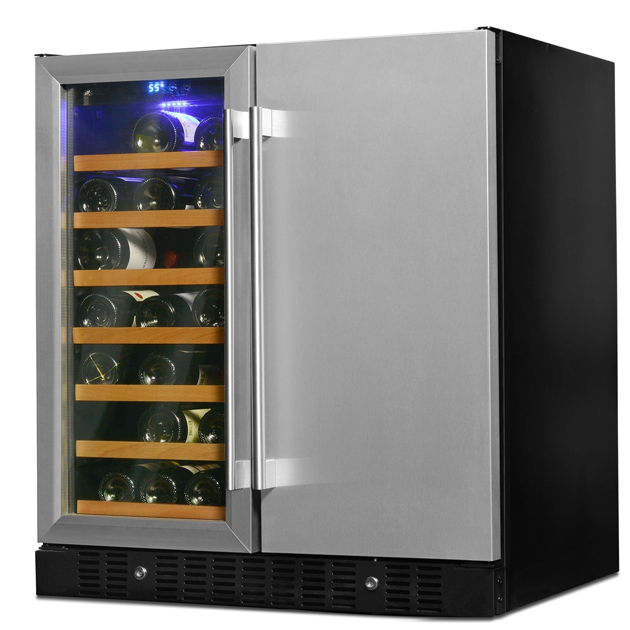 Smith&Hanks RE100050 | 31" Wide Dual Zone 90 Can/32 Bottle Beverage & Wine Fridge