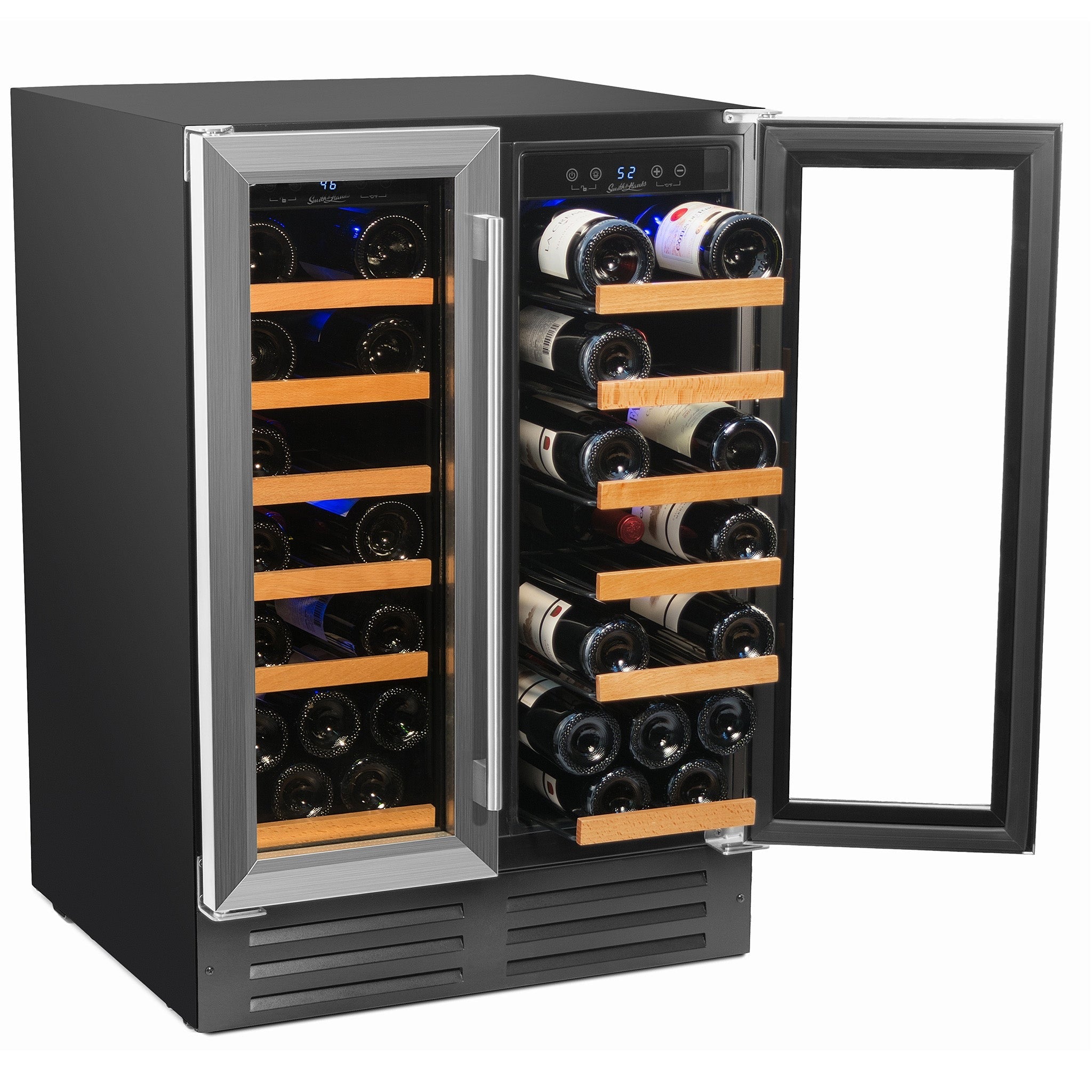 Smith&Hanks RE100008 | 24" Wide Dual Zone Stainless Steel 40 Bottle Wine Fridge