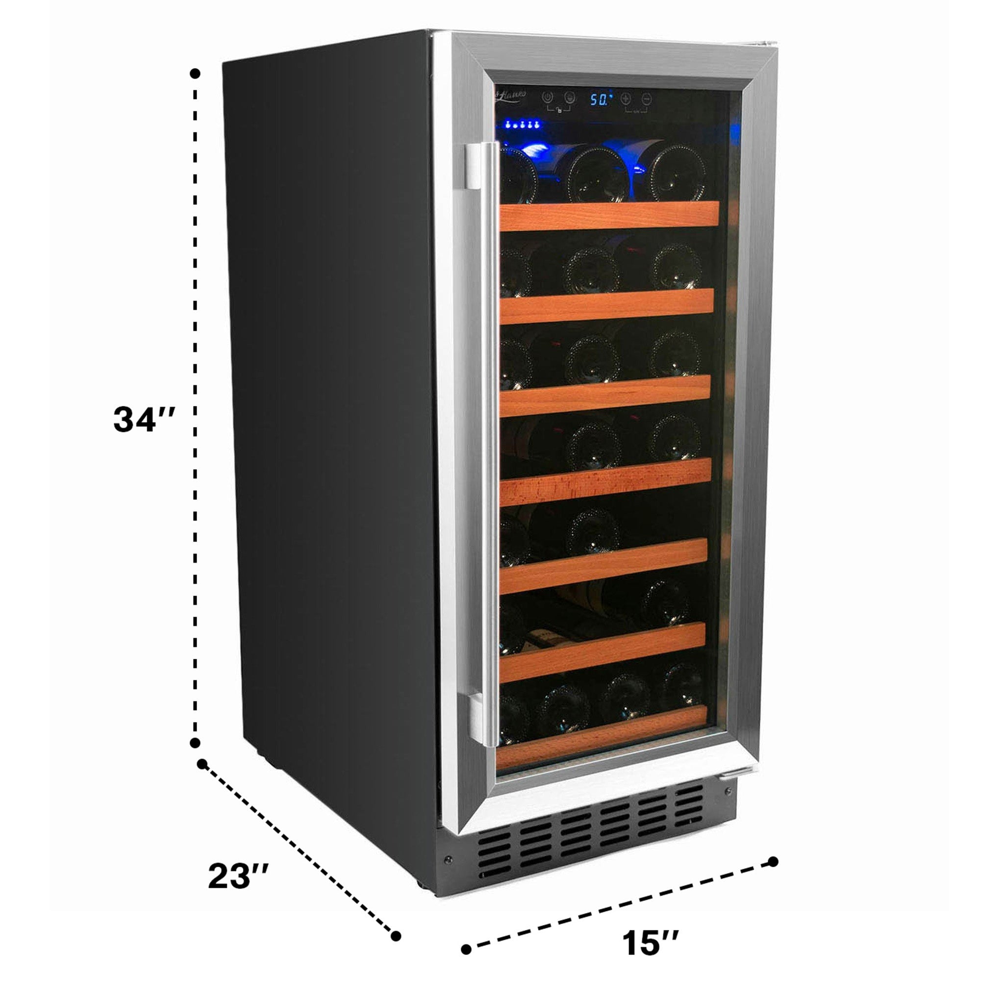 Smith&Hanks RE100007 | 15" Wide Single Zone Undercounter 34 Bottle Wine Fridge