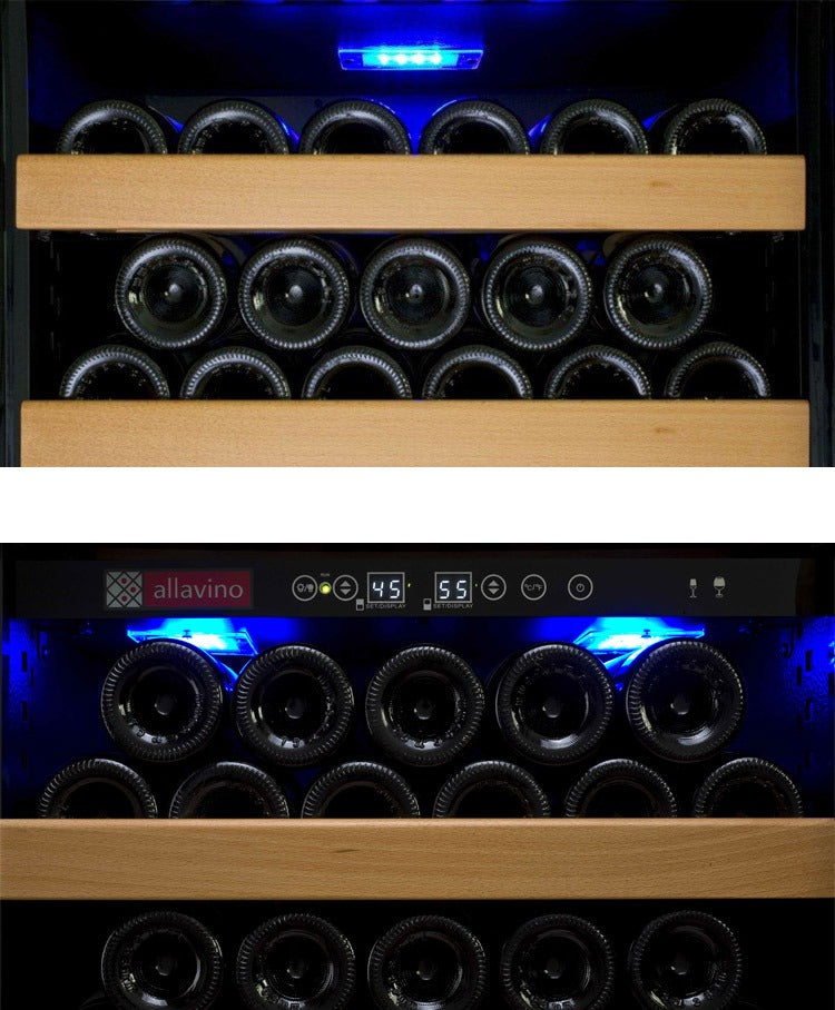 Allavino | 63" Wide Dual Zone Vite ll Tru-Vino 554 Bottle Wine Fridge