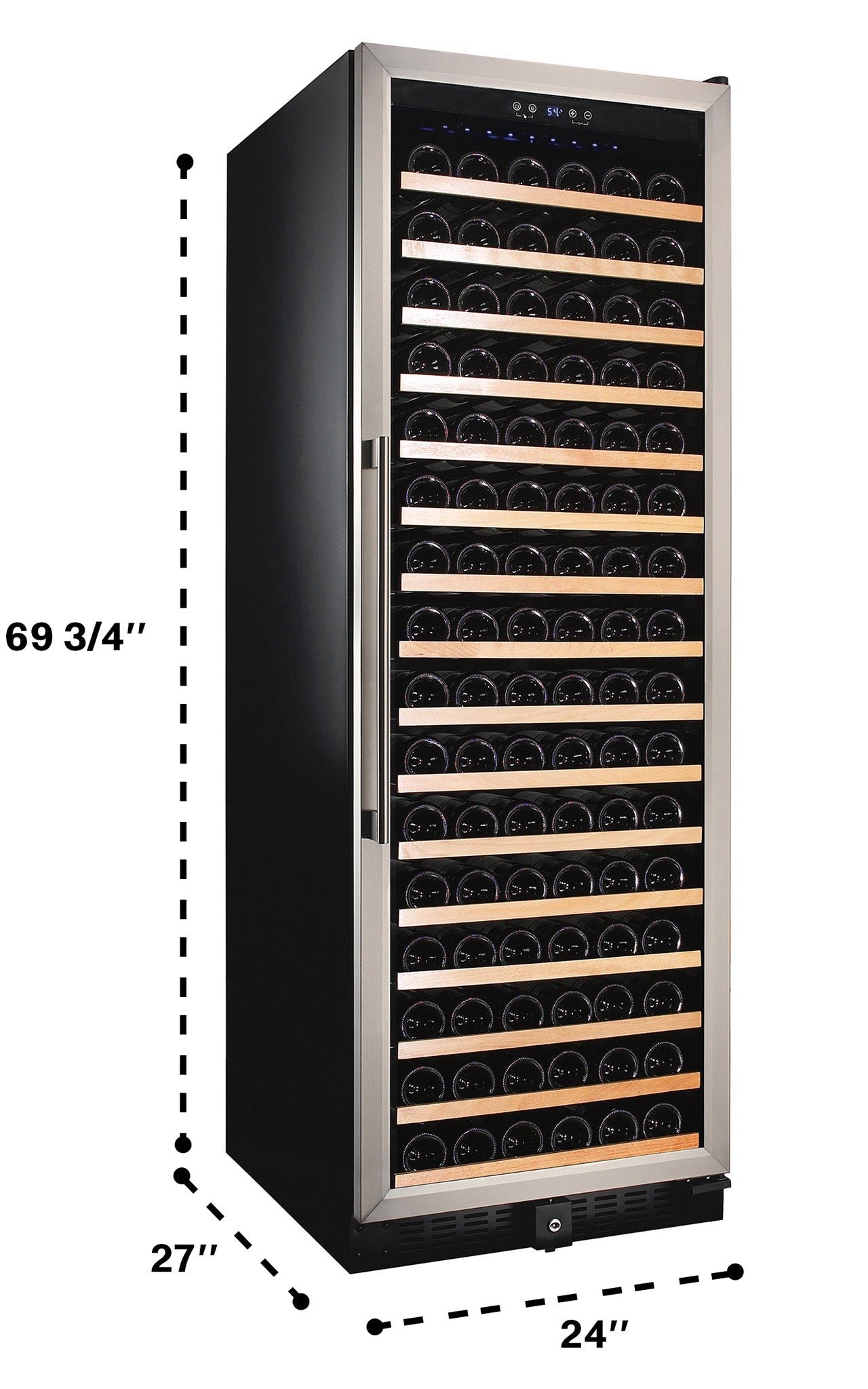 Smith&Hanks | 24” Wide Single Zone Stainless Steel 166 Bottle Wine Fridge