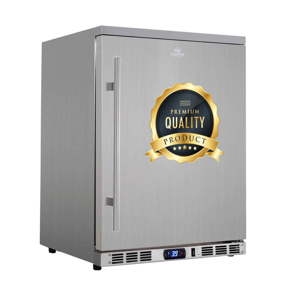 KingsBottle | 24" Wide Outdoor Stainless Steel 126 Can/96 Bottle Beverage Fridge