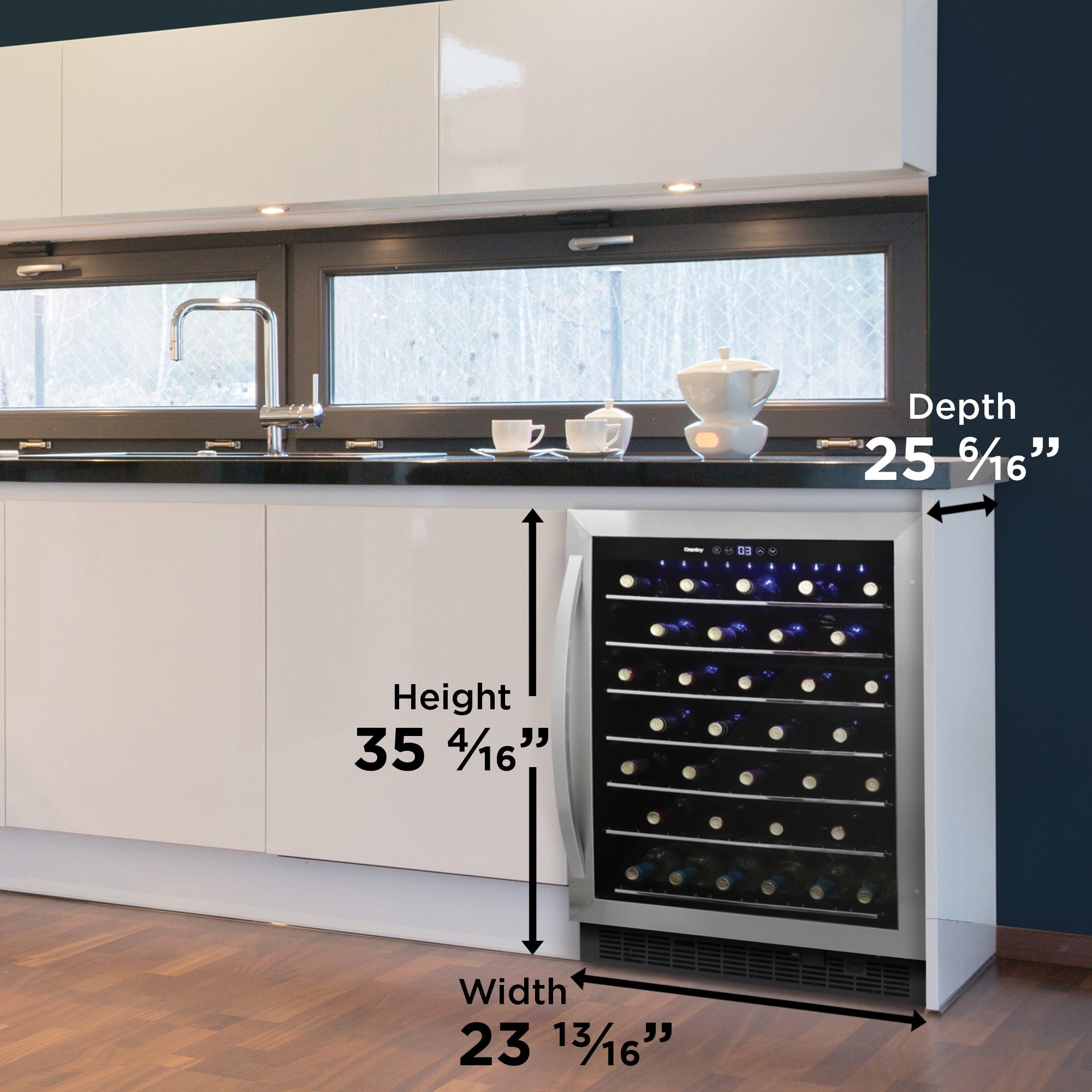 Danby DWC057A1BSS | 23.8" Wide Single Zone 60 Bottle Wine Fridge